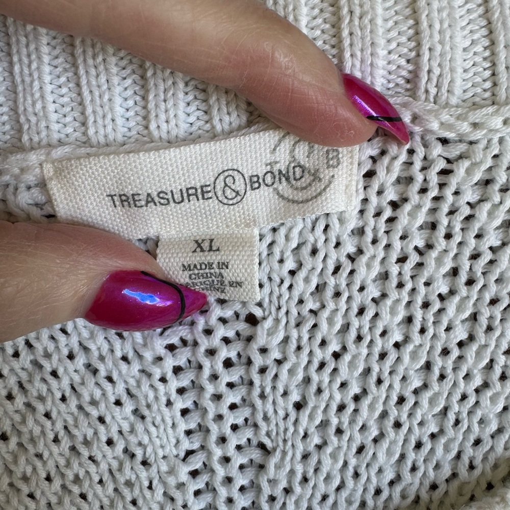 Treasure & Bond Textured White Sweater - Picture 5 of 6